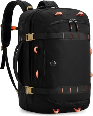 Tolaccea Travel Laptop Backpack, TSA Flight Approved Carry On Travel Duffel Backpack, Dual Laptop Storage for 17.3" and 15.6" Laptop, Large Luggage Backpack 45-50L Expandable for Men Women (Black)