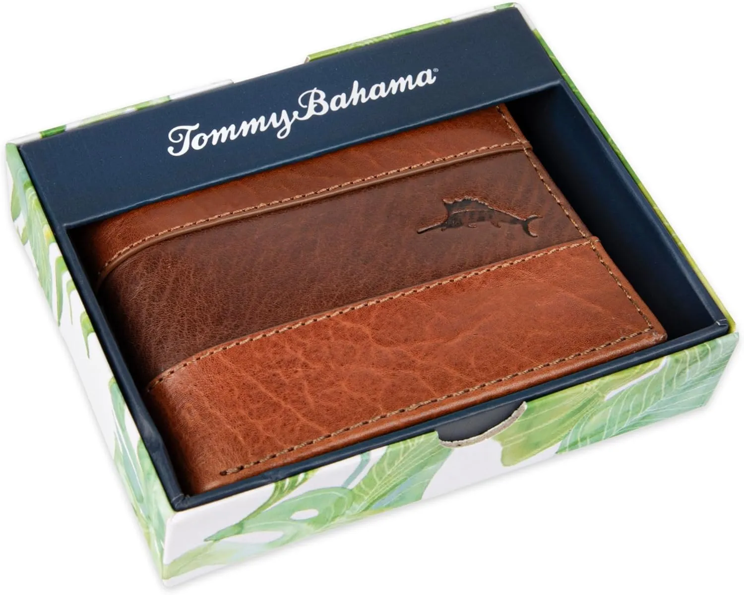 Tommy Bahama Men's Bifold Slim Leather Wallet