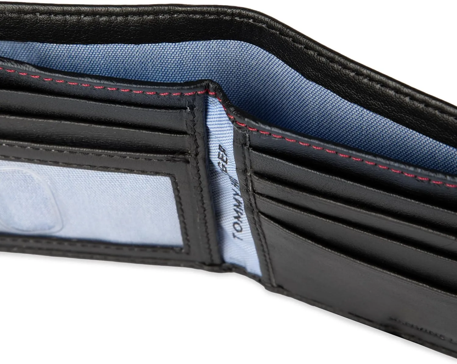 Tommy Hilfiger Men's Classic Logo Style Passcase Bifold Wallet with Multiple Card Slots and ID Window