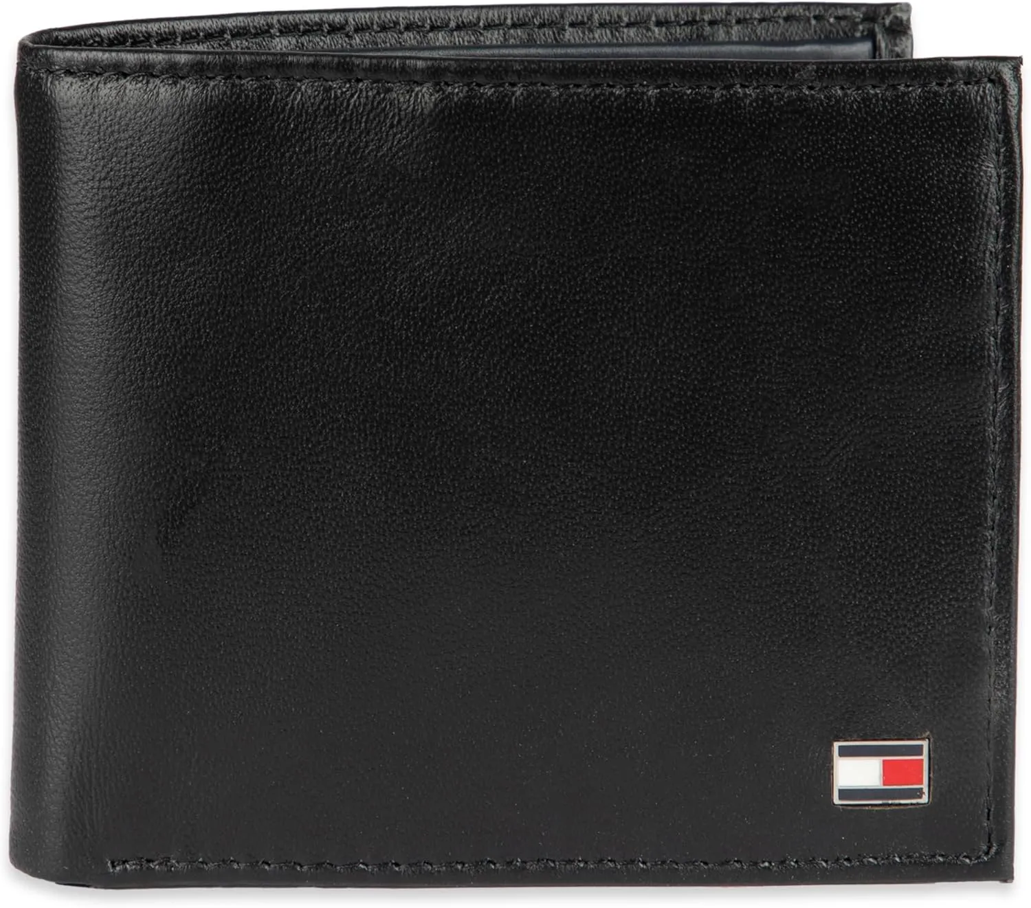 Tommy Hilfiger Men's Classic Logo Style Passcase Bifold Wallet with Multiple Card Slots and ID Window