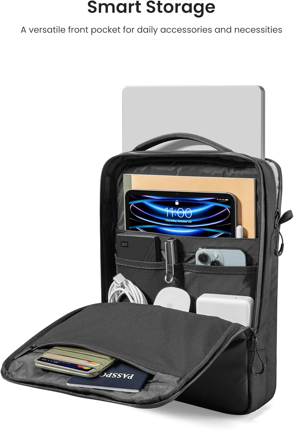 tomtoc 360 Protective Laptop Shoulder Bag for 13-14 Inch MacBook Air/Pro M4/M3/M2/M1, 13-inch iPad Pro M4/iPad Air, 13-13.8 Inch Surface Pro/Laptop, Copilot  PC, Cordura Ballistic Nylon