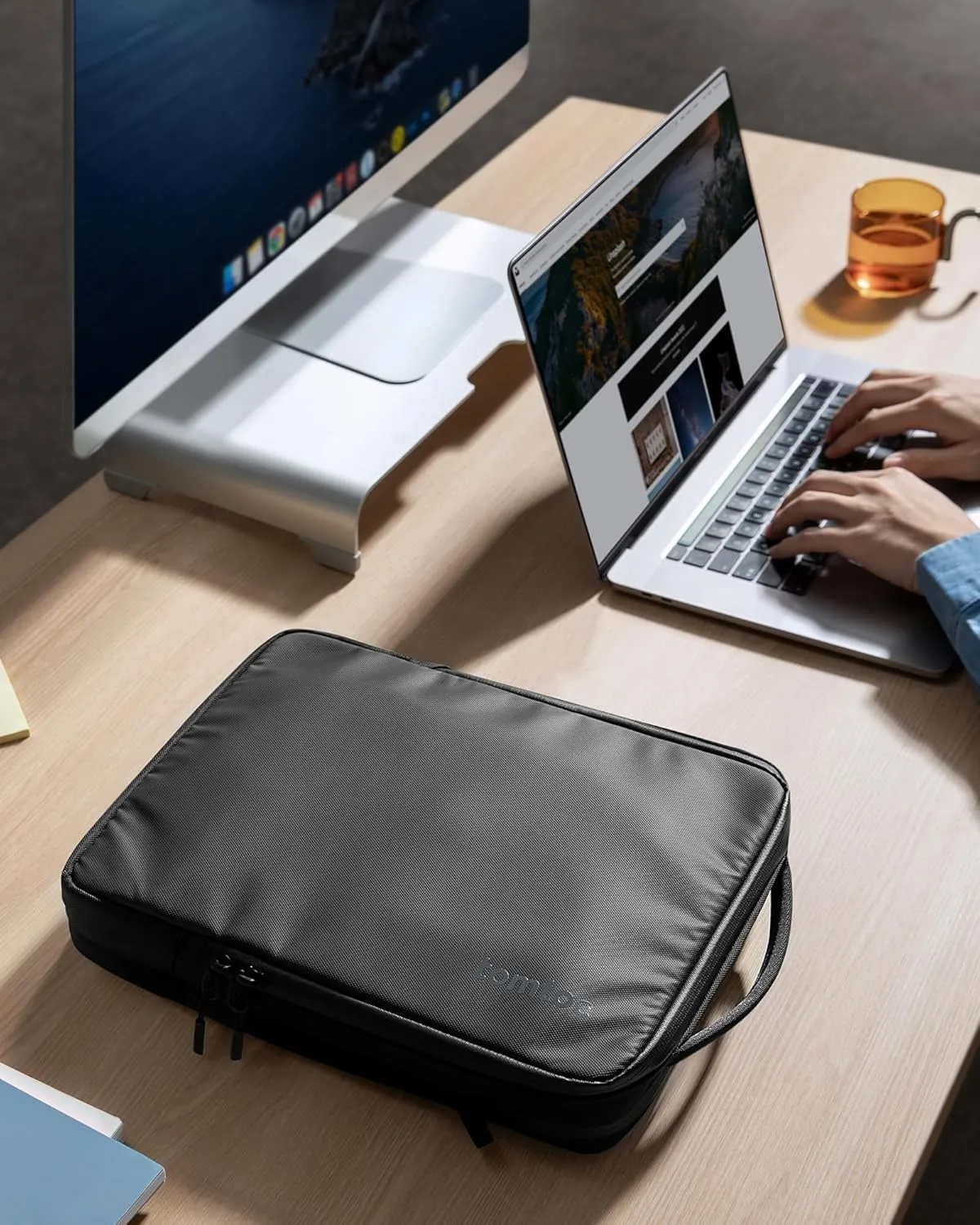 tomtoc 360 Protective Laptop Shoulder Bag for 13-14 Inch MacBook Air/Pro M4/M3/M2/M1, 13-inch iPad Pro M4/iPad Air, 13-13.8 Inch Surface Pro/Laptop, Copilot  PC, Cordura Ballistic Nylon