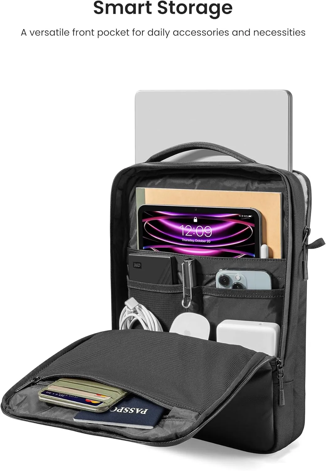 tomtoc 360 Protective Laptop Shoulder Bag for 16-inch MacBook Pro M4/M3/M2/M1 Pro/Max A3403 A3186 A2991 2024-2021, 15-inch MacBook Air M2/A3114 M2/A2941, Dell XPS 16/15, Cordura Ballistic Nylon Fabric