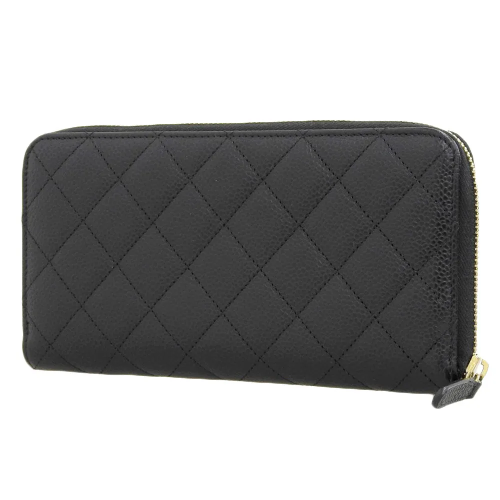 Top Quality Chanel Caviar Skin Round Zipper Long Wallet A50097