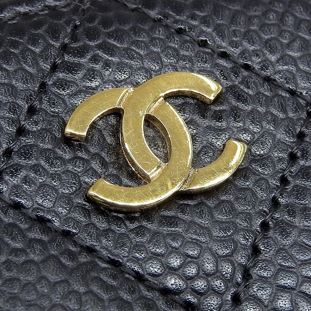 Top Quality Chanel Caviar Skin Round Zipper Long Wallet A50097