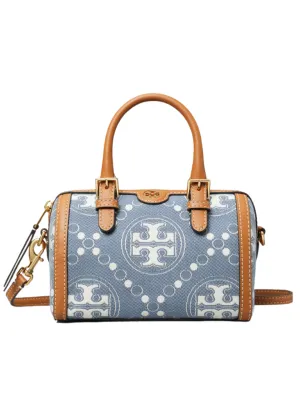 Tory Burch T Monogram Denim Petite Barrel Bag Multi