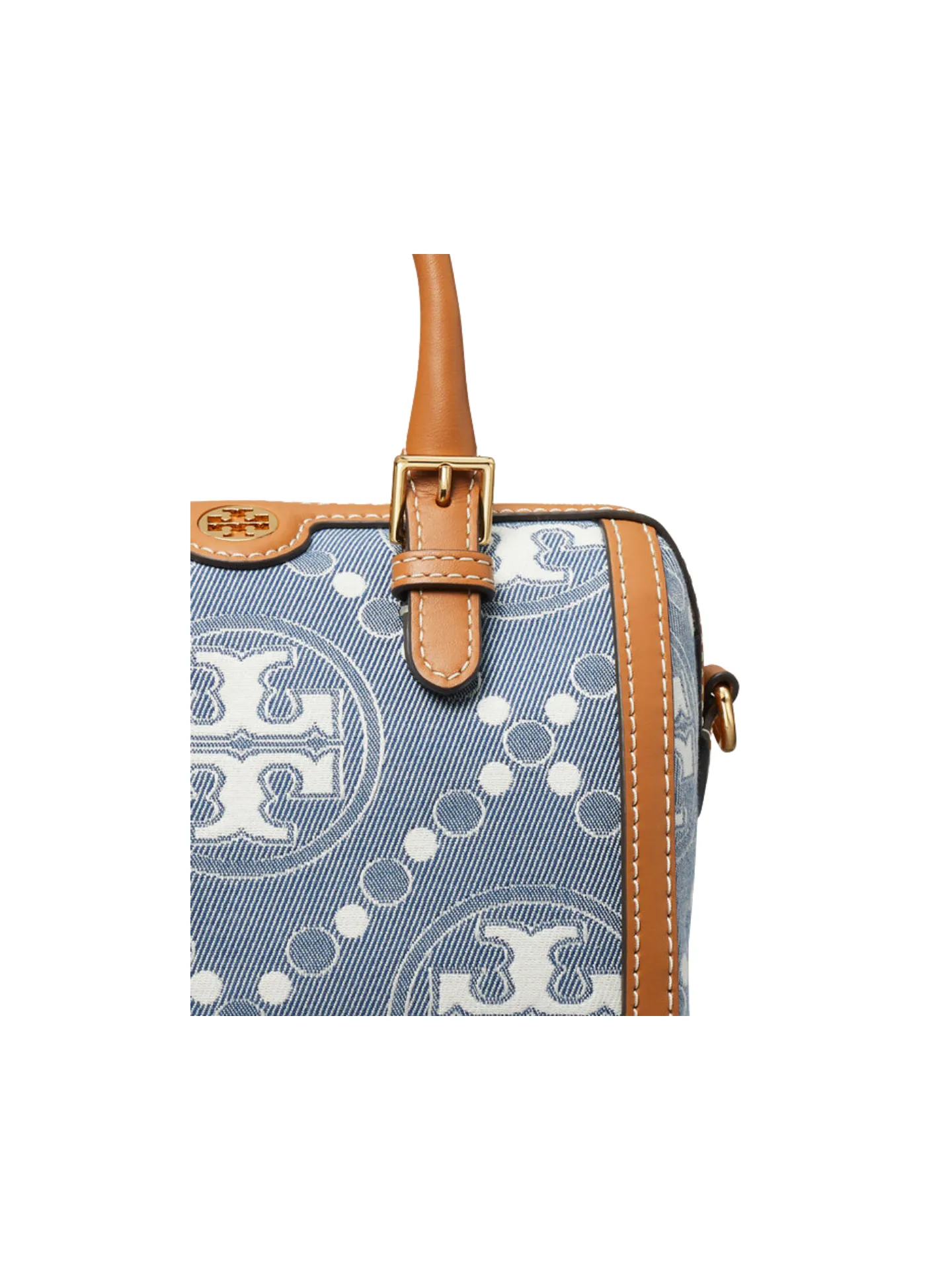 Tory Burch T Monogram Denim Petite Barrel Bag Multi