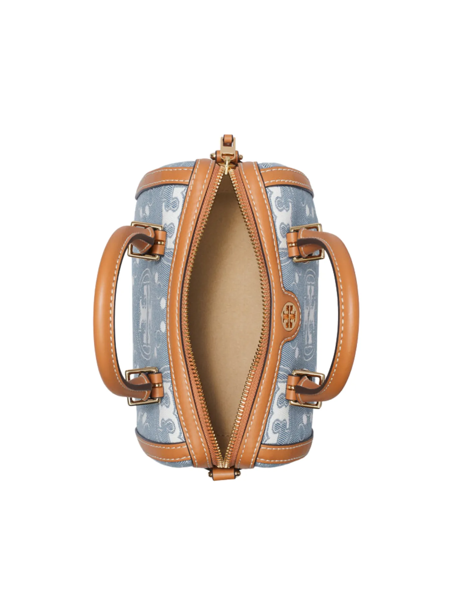 Tory Burch T Monogram Denim Petite Barrel Bag Multi