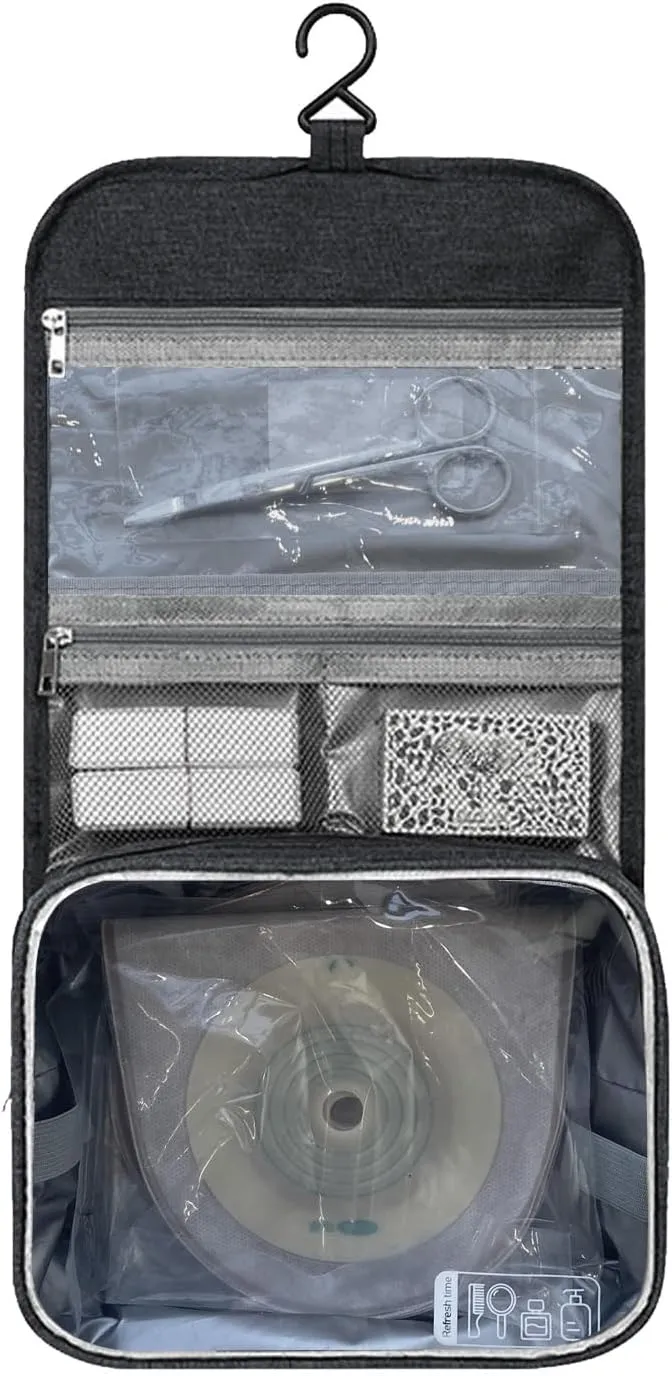 Travel Bag for Ostomy and Colostomy Supplies - Perfect for Post - Surgery Users, with Hanging Design and Stylish Covers for Female Patients