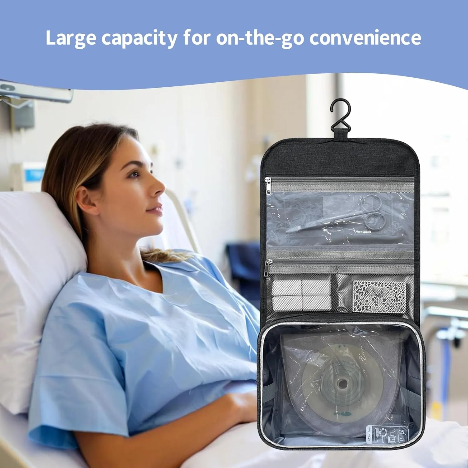 Travel Bag for Ostomy and Colostomy Supplies - Perfect for Post - Surgery Users, with Hanging Design and Stylish Covers for Female Patients