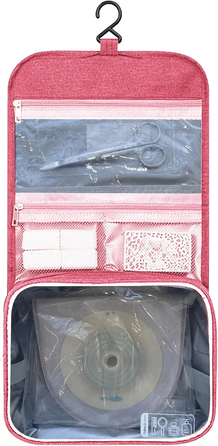 Travel Bag for Ostomy and Colostomy Supplies - Perfect for Post - Surgery Users, with Hanging Design and Stylish Covers for Female Patients
