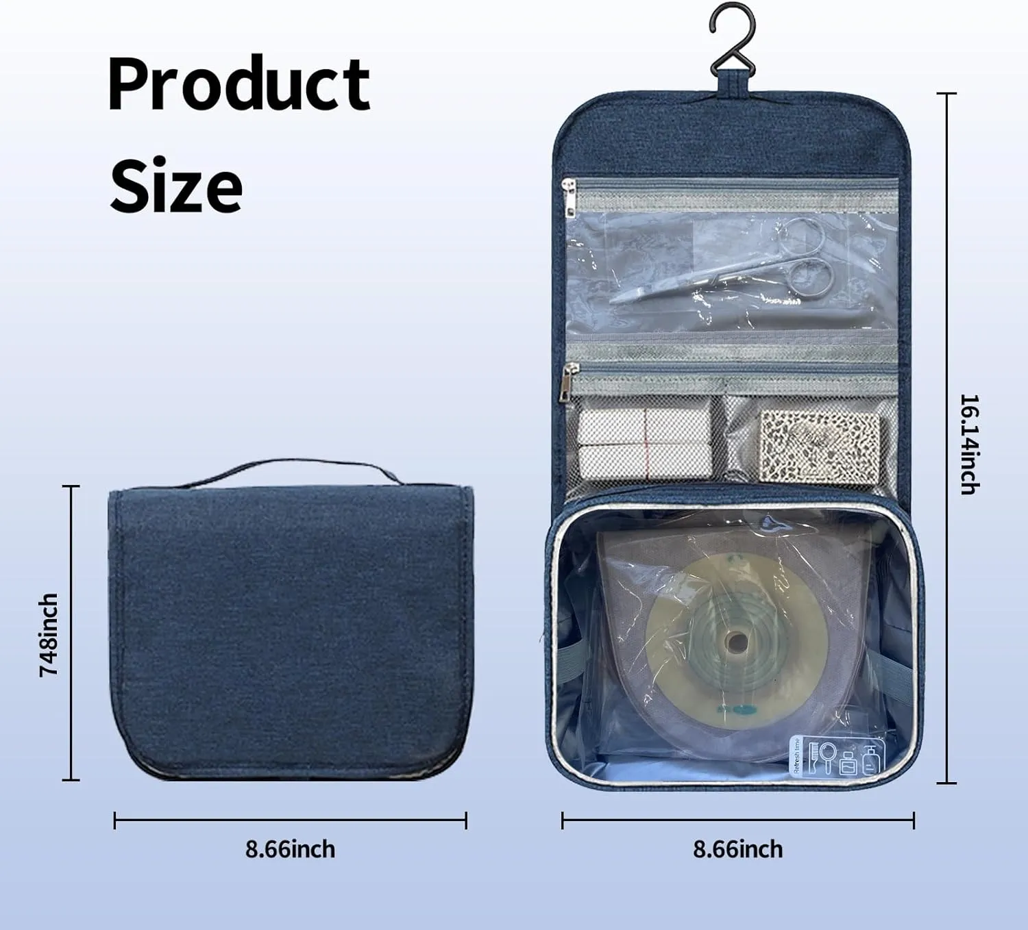 Travel Bag for Ostomy and Colostomy Supplies - Perfect for Post - Surgery Users, with Hanging Design and Stylish Covers for Female Patients