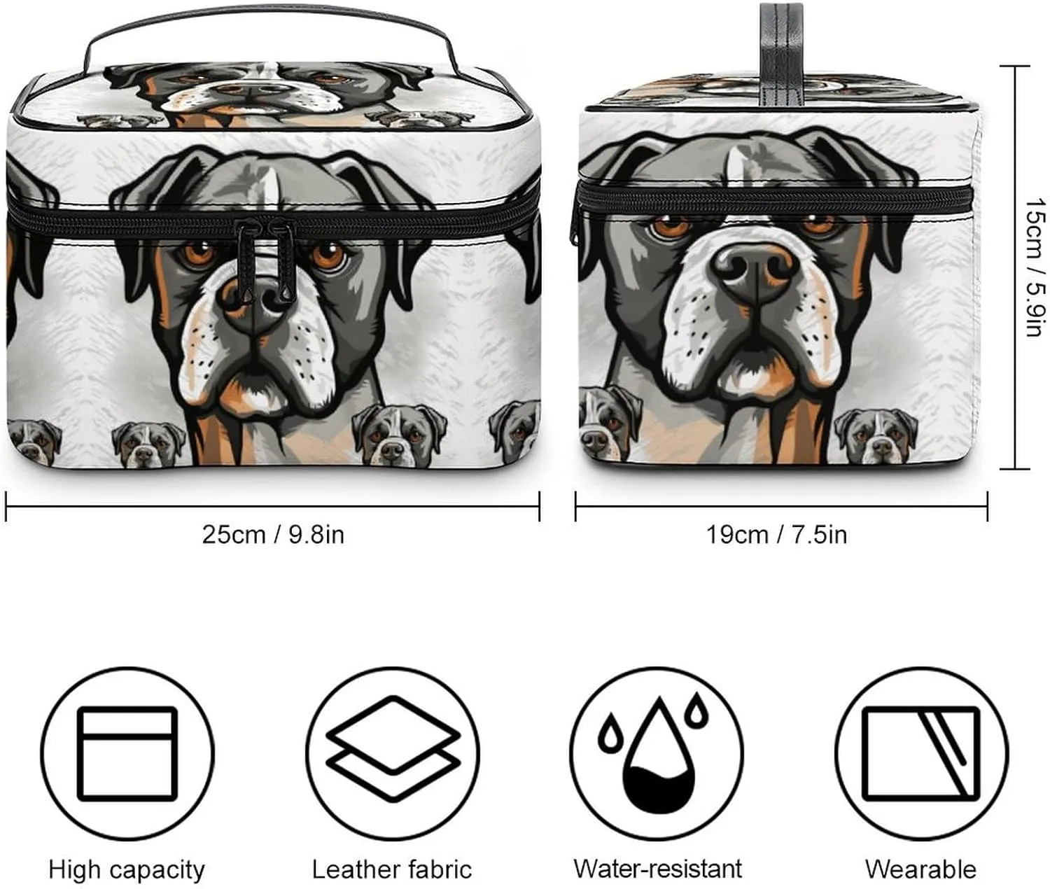 Travel Toiletry Bag for Women And Men,American Bulldog Head Toiletry Organizer, Makeup Bag Travel Organizer for Shampoo,Toiletries