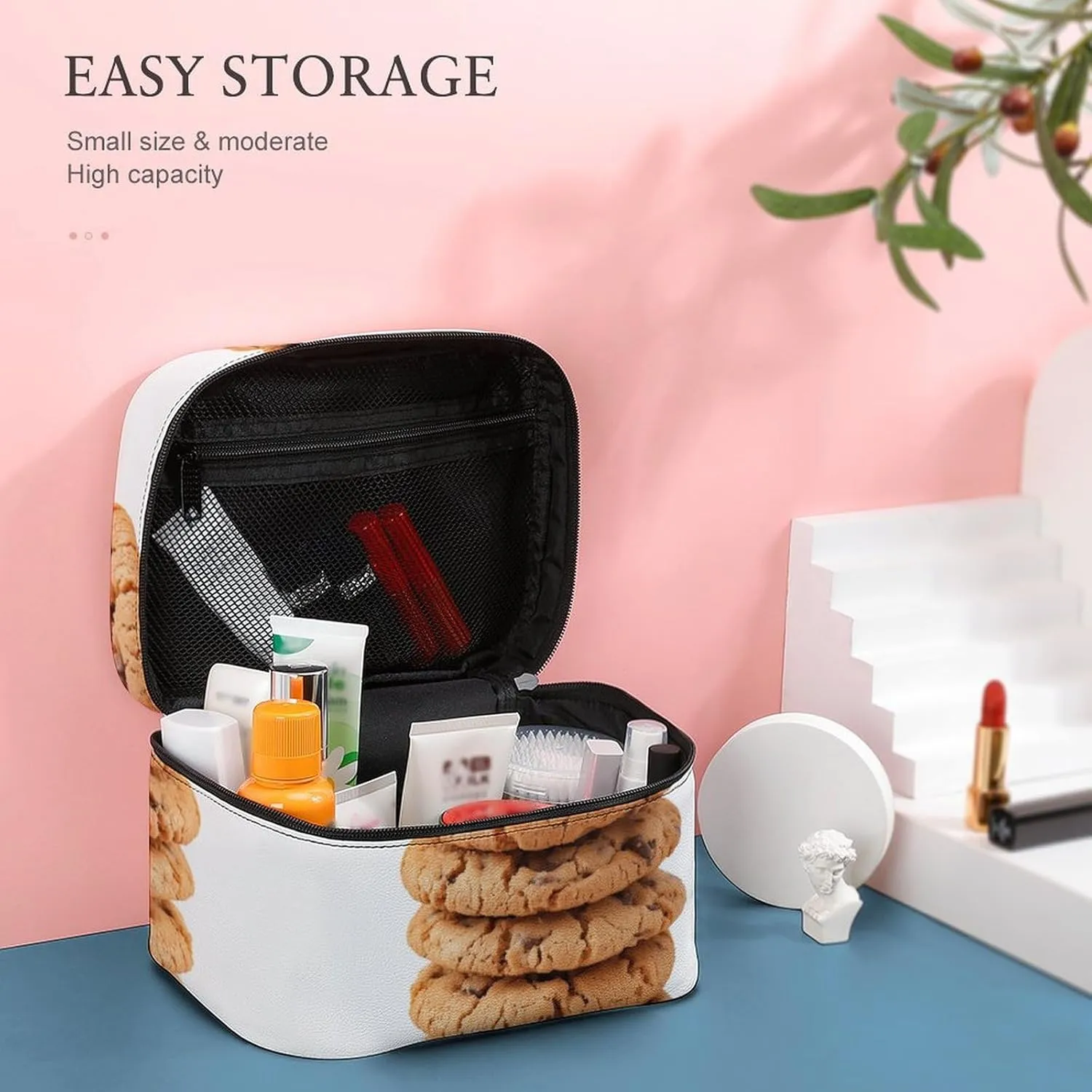 Travel Toiletry Bag for Women And Men,Biscuit Toiletry Organizer, Makeup Bag Travel Organizer for Shampoo,Toiletries