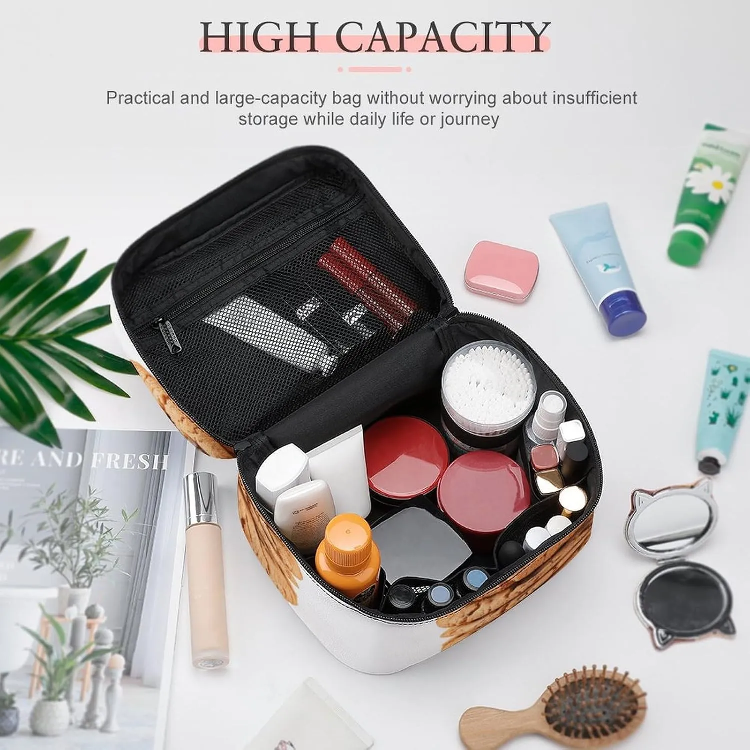 Travel Toiletry Bag for Women And Men,Biscuit Toiletry Organizer, Makeup Bag Travel Organizer for Shampoo,Toiletries