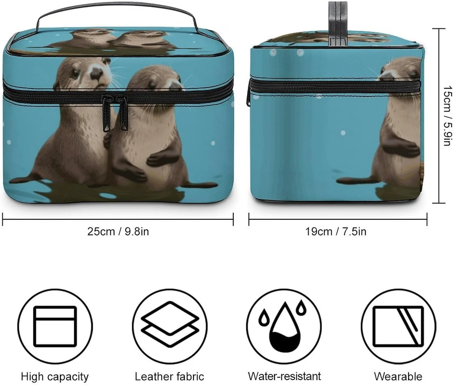 Travel Toiletry Bag for Women And Men,Cute Otters Toiletry Organizer, Makeup Bag Travel Organizer for Shampoo,Toiletries