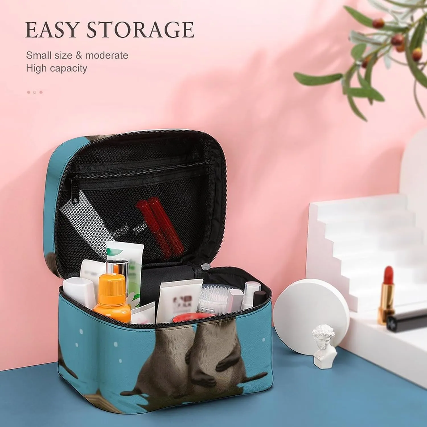 Travel Toiletry Bag for Women And Men,Cute Otters Toiletry Organizer, Makeup Bag Travel Organizer for Shampoo,Toiletries
