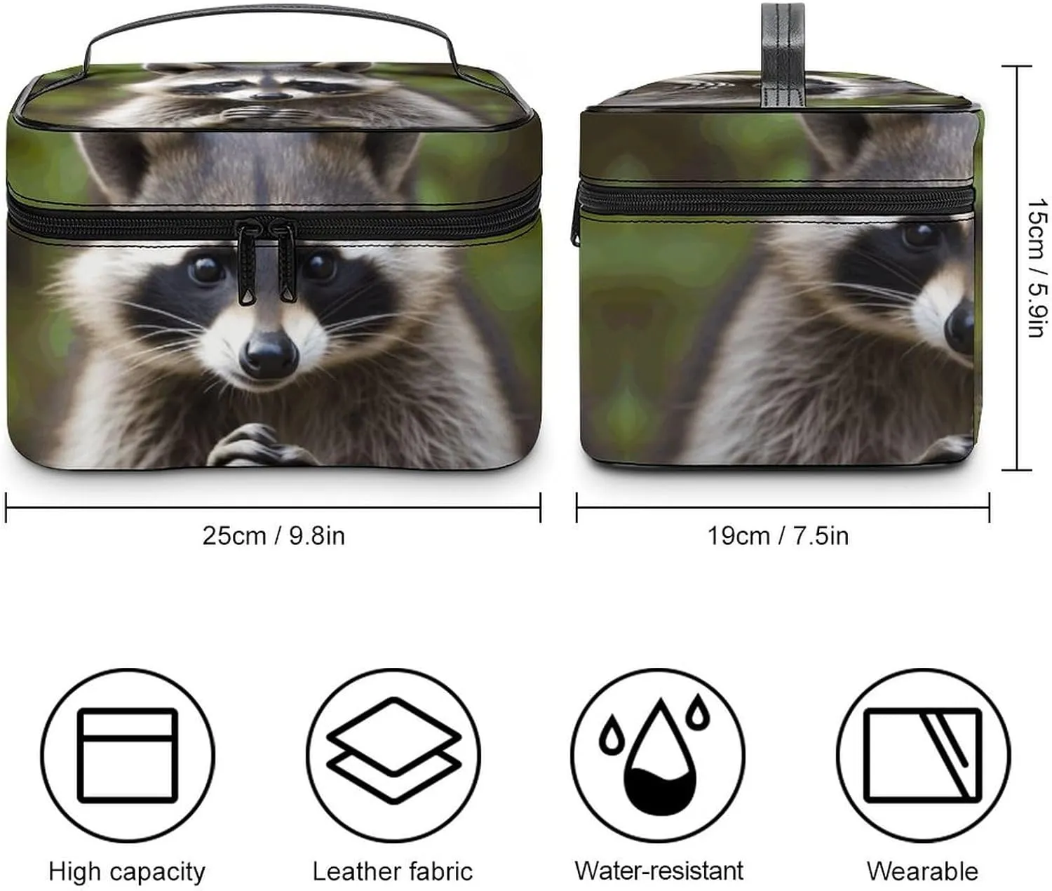 Travel Toiletry Bag for Women And Men,Cute Raccoon Toiletry Organizer, Makeup Bag Travel Organizer for Shampoo,Toiletries