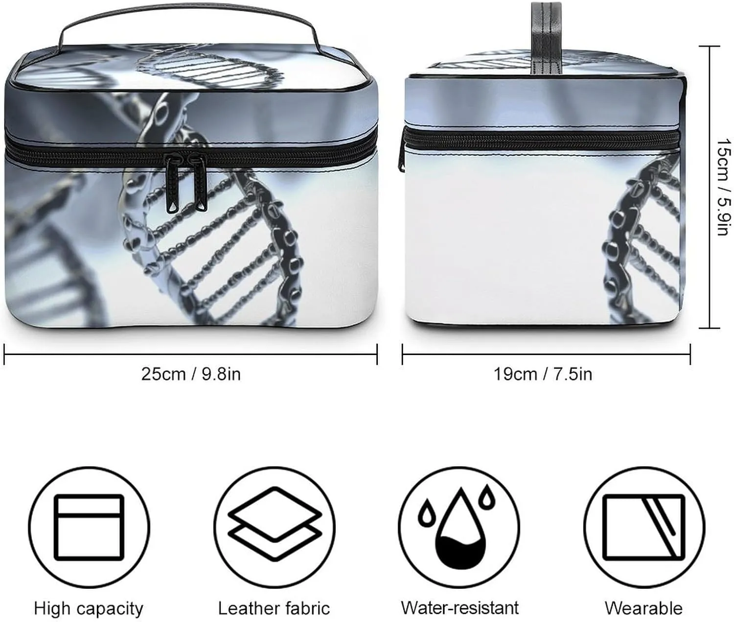 Travel Toiletry Bag for Women And Men,DNA Chain Photo Toiletry Organizer, Makeup Bag Travel Organizer for Shampoo,Toiletries