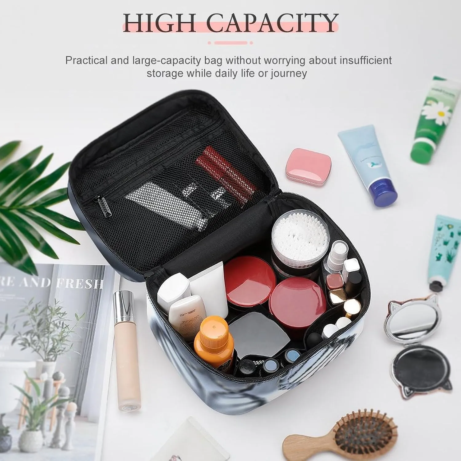 Travel Toiletry Bag for Women And Men,DNA Chain Photo Toiletry Organizer, Makeup Bag Travel Organizer for Shampoo,Toiletries