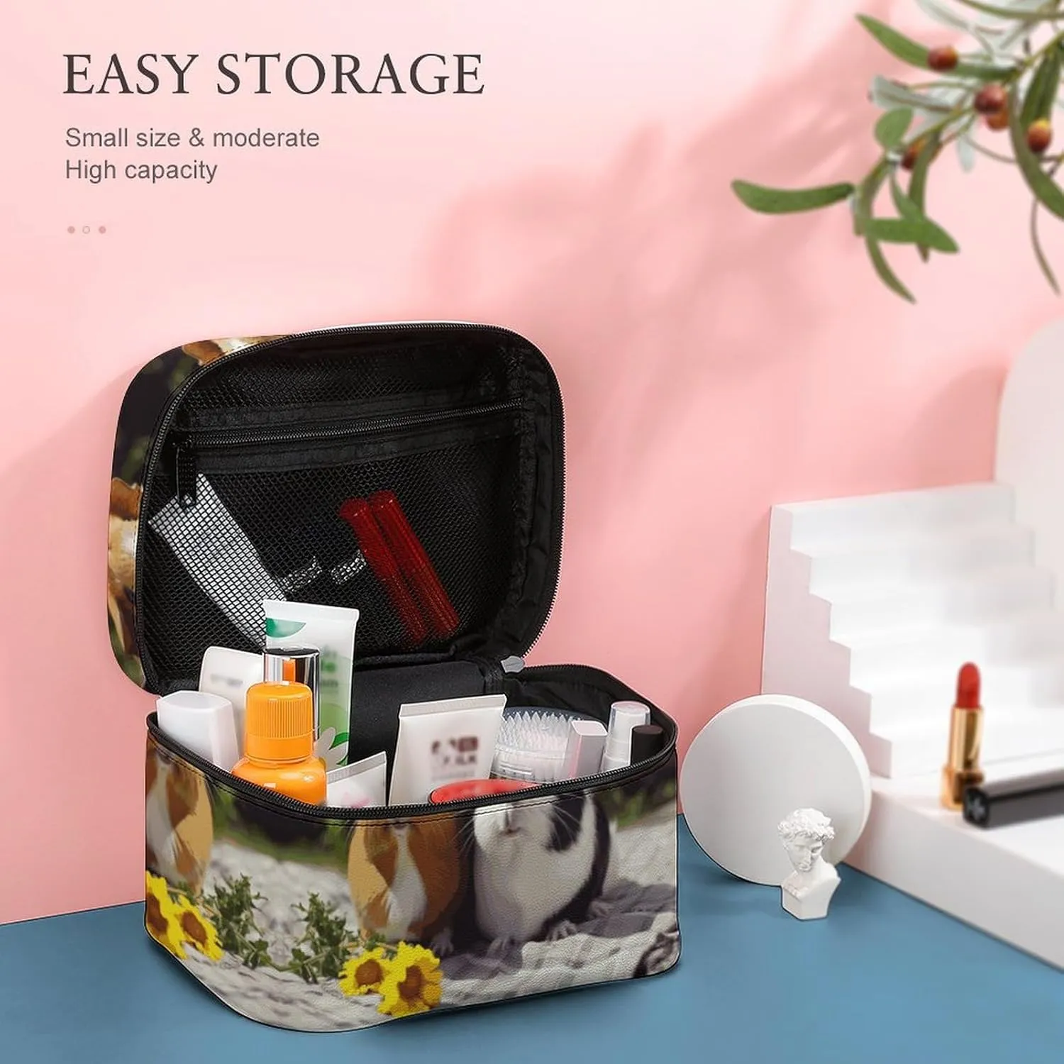 Travel Toiletry Bag for Women And Men,Guinea Pigs Funny Toiletry Organizer, Makeup Bag Travel Organizer for Shampoo,Toiletries