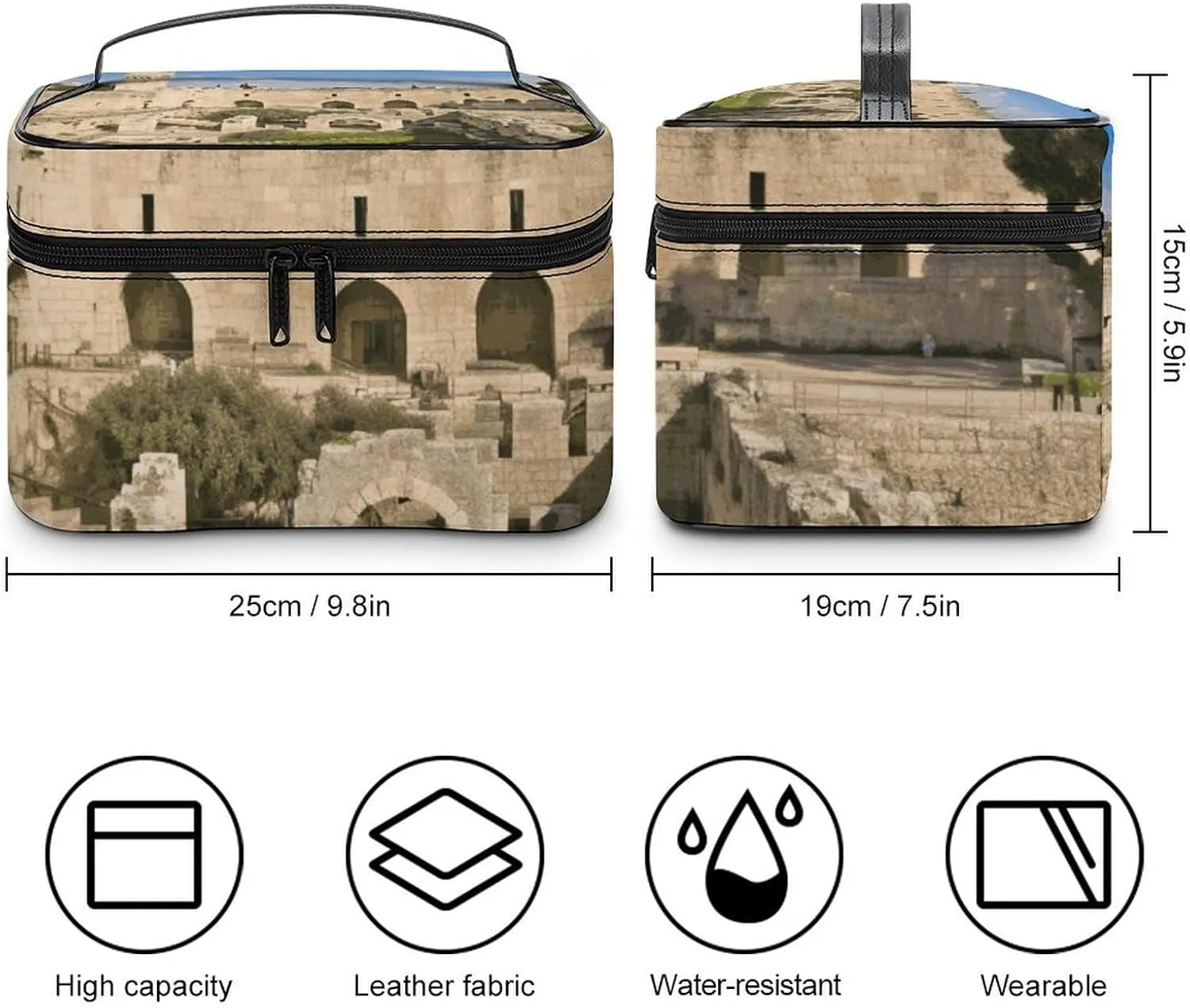 Travel Toiletry Bag for Women And Men,Israel at The Tower of David Toiletry Organizer, Makeup Bag Travel Organizer for Shampoo,Toiletries