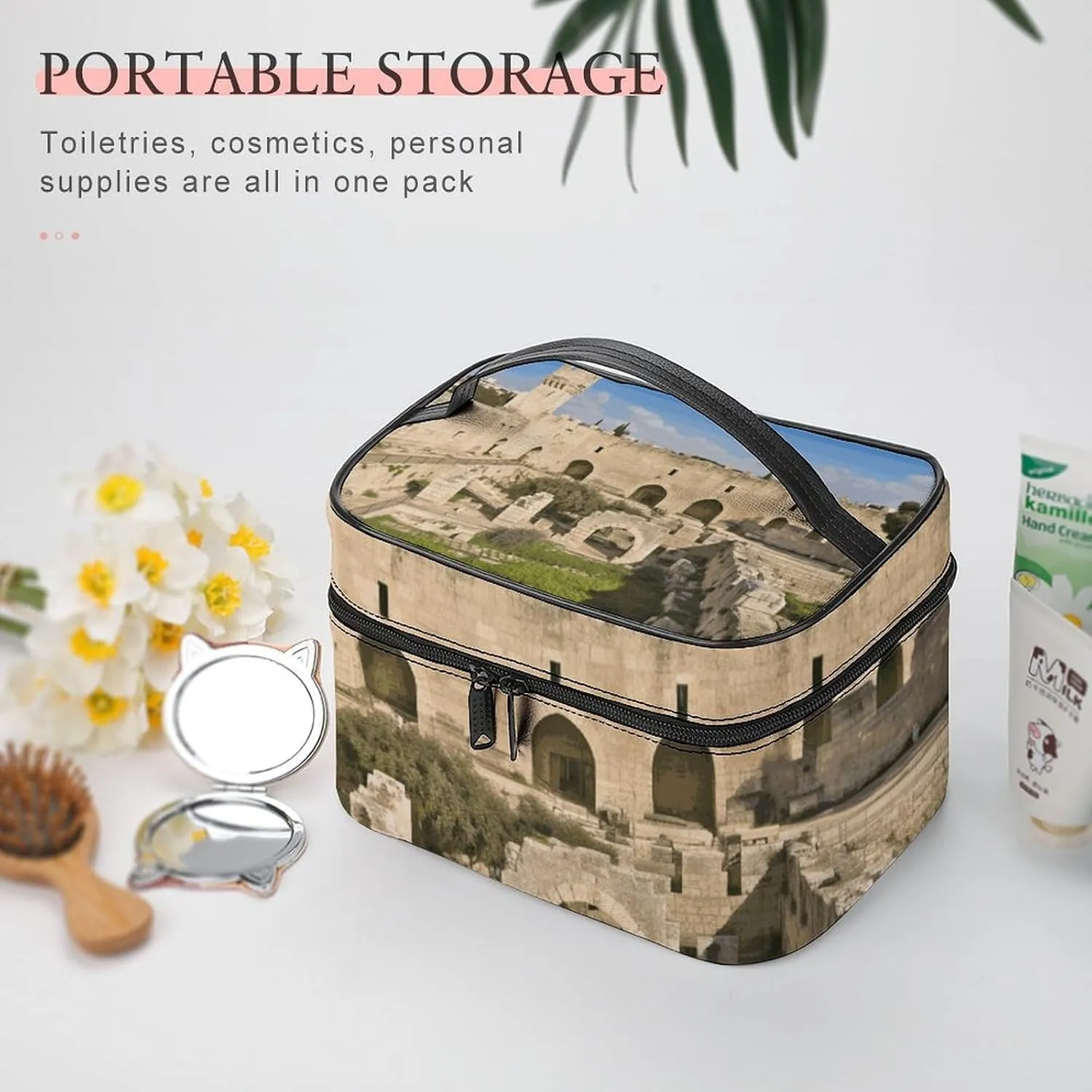 Travel Toiletry Bag for Women And Men,Israel at The Tower of David Toiletry Organizer, Makeup Bag Travel Organizer for Shampoo,Toiletries