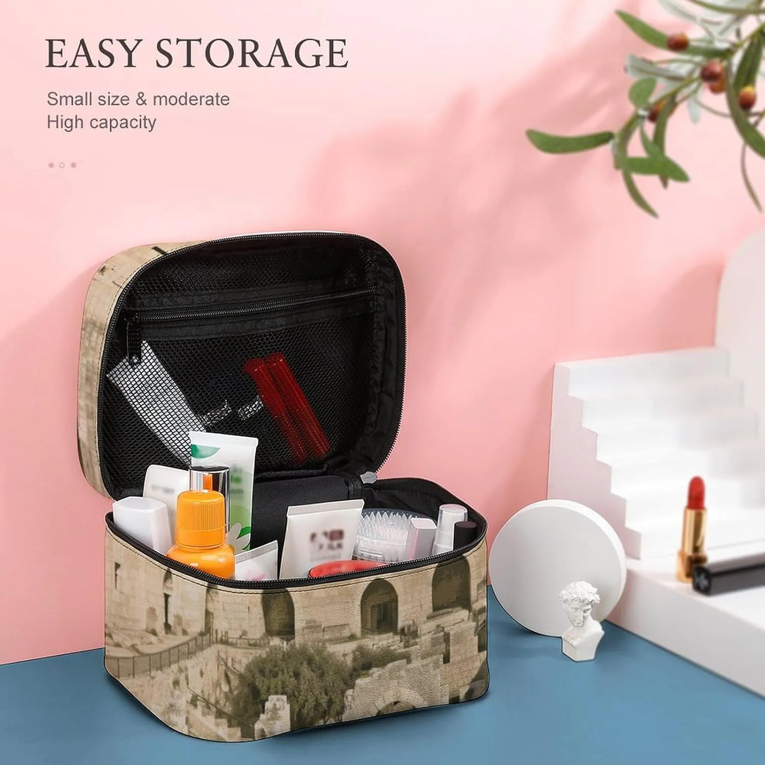 Travel Toiletry Bag for Women And Men,Israel at The Tower of David Toiletry Organizer, Makeup Bag Travel Organizer for Shampoo,Toiletries