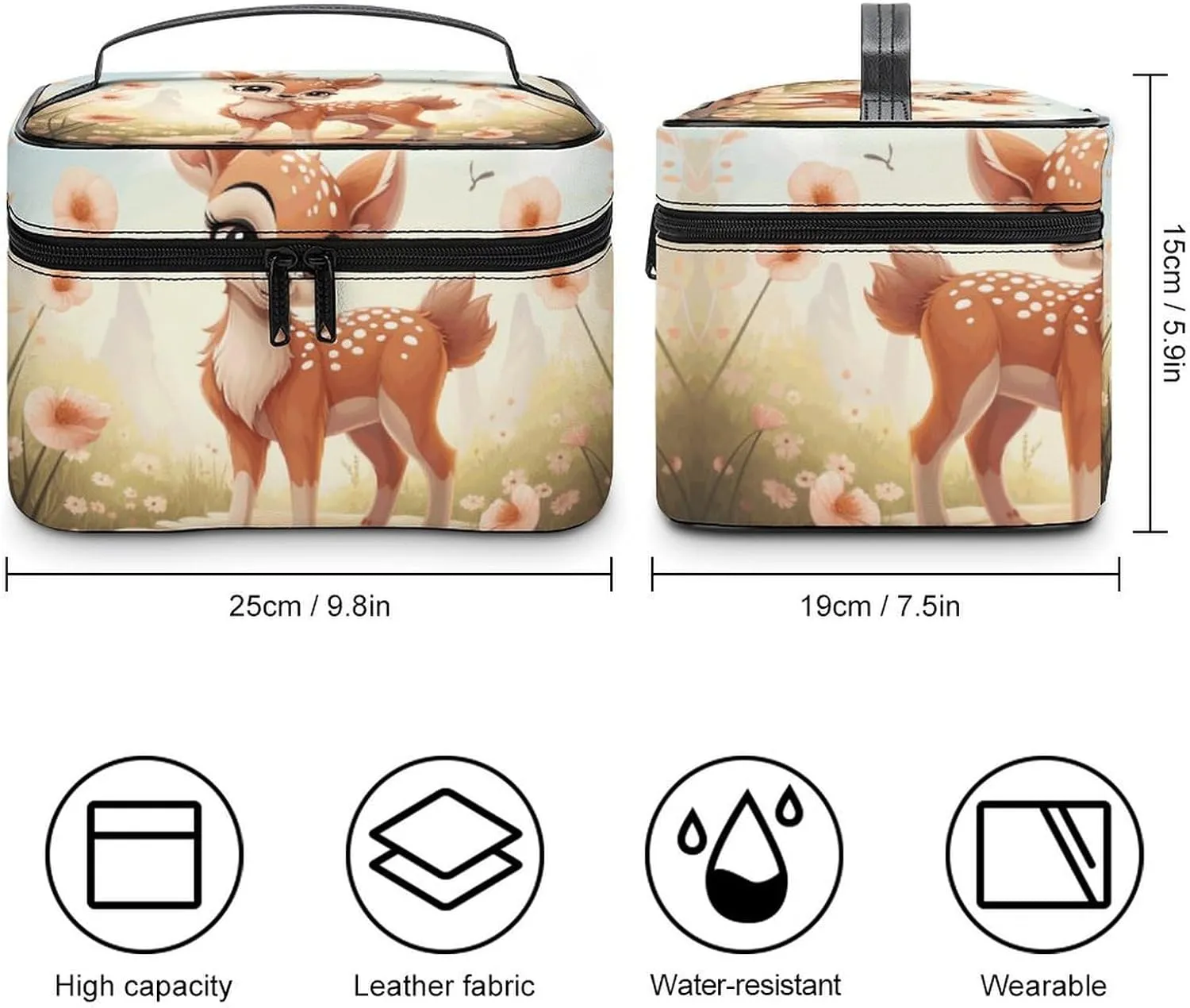 Travel Toiletry Bag for Women And Men,Lovely Deer Toiletry Organizer, Makeup Bag Travel Organizer for Shampoo,Toiletries