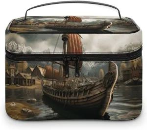 Travel Toiletry Bag for Women And Men,Old Viking Boat Toiletry Organizer, Makeup Bag Travel Organizer for Shampoo,Toiletries