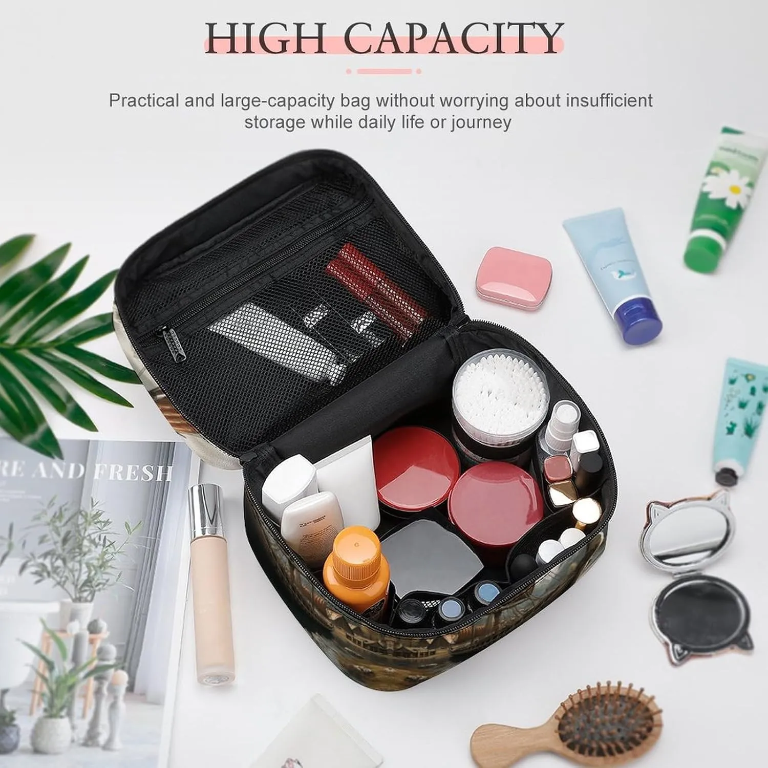 Travel Toiletry Bag for Women And Men,Old Viking Boat Toiletry Organizer, Makeup Bag Travel Organizer for Shampoo,Toiletries