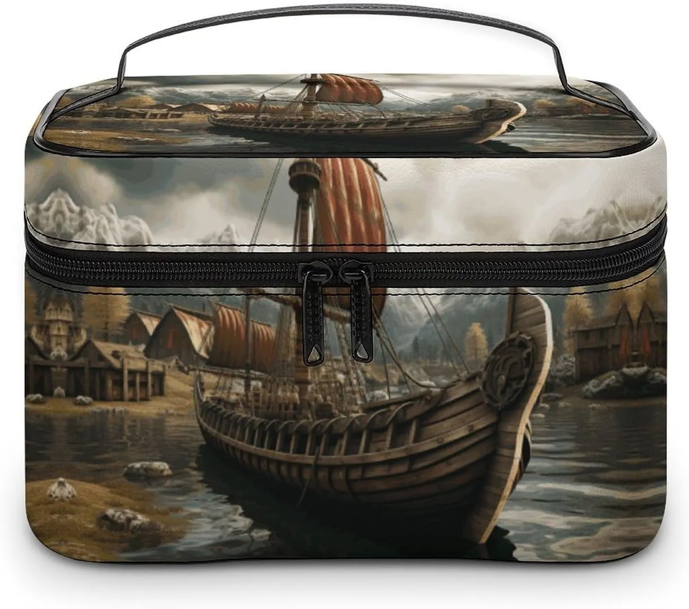Travel Toiletry Bag for Women And Men,Old Viking Boat Toiletry Organizer, Makeup Bag Travel Organizer for Shampoo,Toiletries