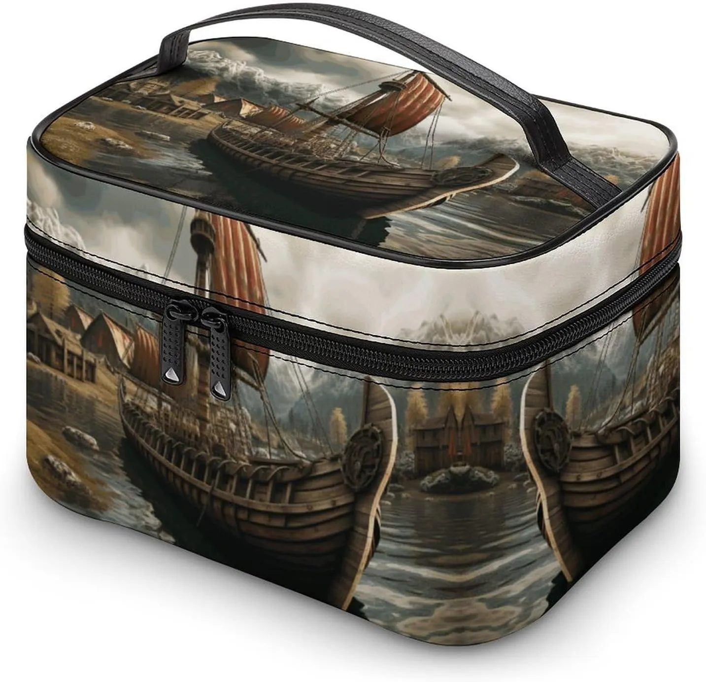 Travel Toiletry Bag for Women And Men,Old Viking Boat Toiletry Organizer, Makeup Bag Travel Organizer for Shampoo,Toiletries
