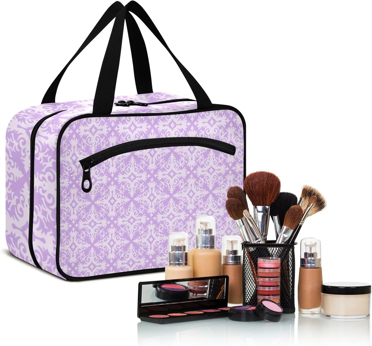 Travel Toiletry Bag Hanging Cosmetic Bag Compact Toiletry Bag with Large Capacity for Women Medium Flourish Purple