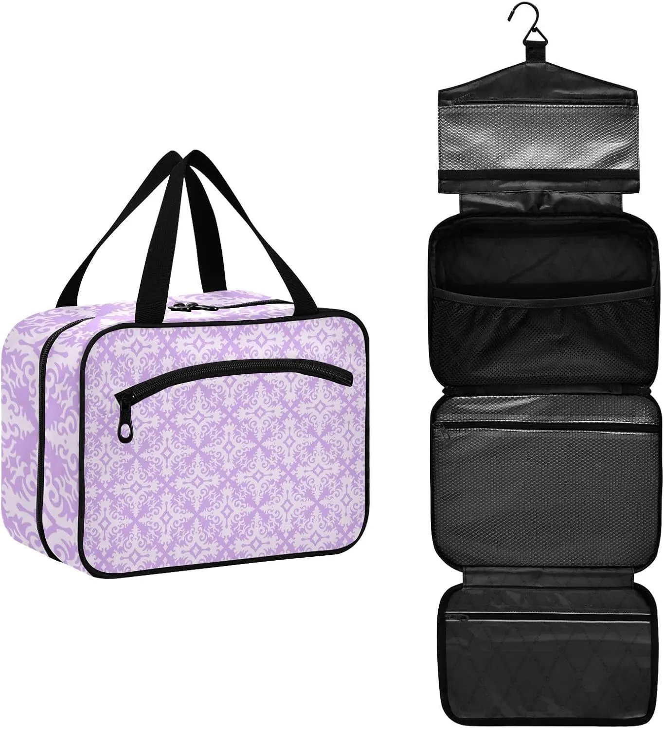 Travel Toiletry Bag Hanging Cosmetic Bag Compact Toiletry Bag with Large Capacity for Women Medium Flourish Purple
