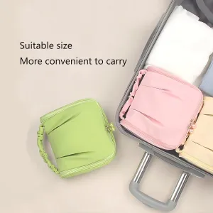 Travel Toiletry Bag with Hanging Hook, Lightweight and Portable Cosmetic Bag for Women, Small Makeup Bag for travelling Blue