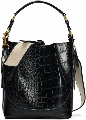 Trendy Bucket Bag For Women Classic Designer Top Handle Bag Stylish Crocodile Patent Crossbody Purse