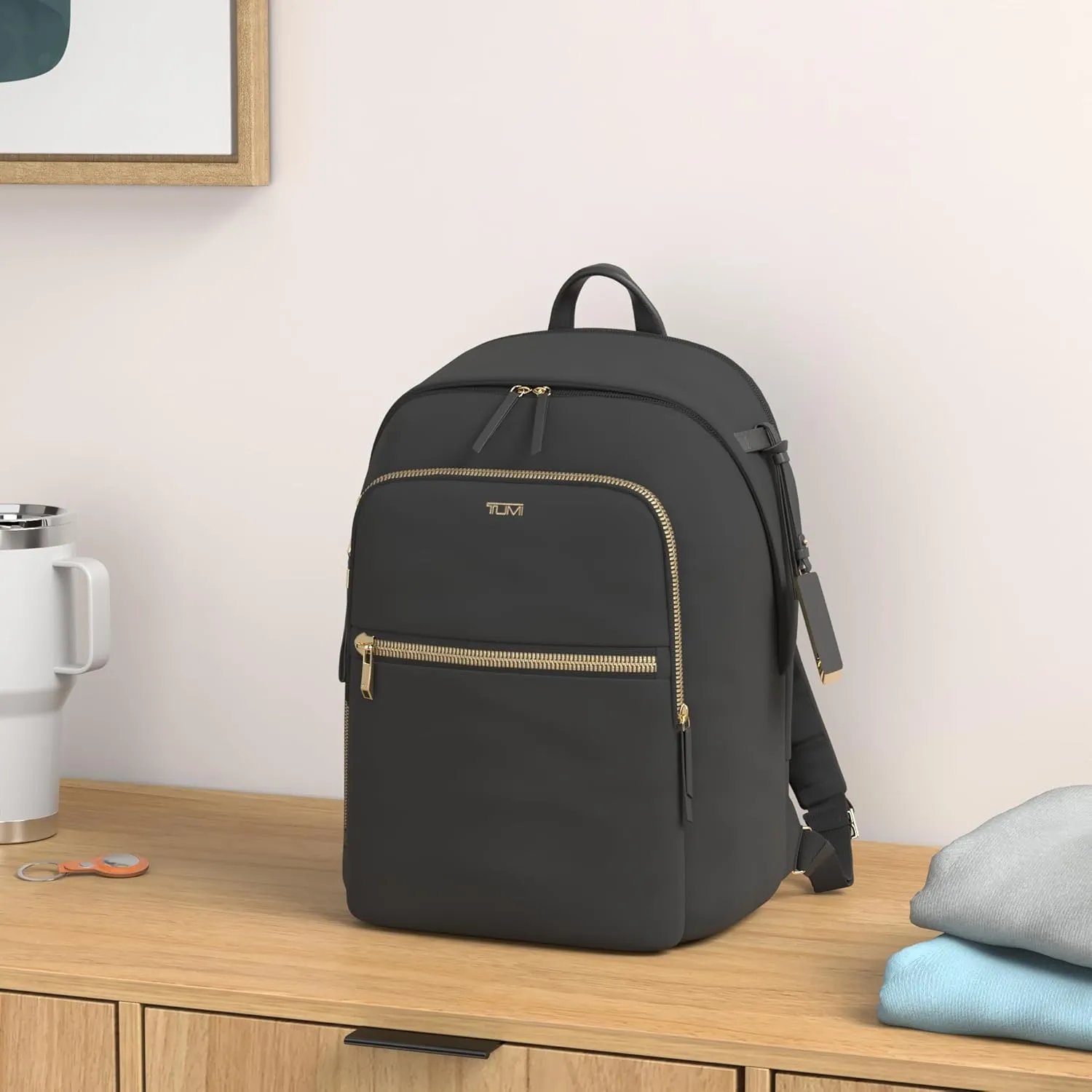 TUMI - Voyageur Halsey Backpack - Travel Backpack - For Business, Fashion, Commute - Holds Up to 14" Screens - Black & Gold