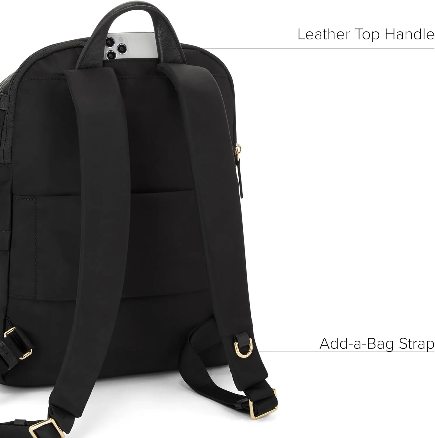 TUMI - Voyageur Halsey Backpack - Travel Backpack - For Business, Fashion, Commute - Holds Up to 14" Screens - Black & Gold