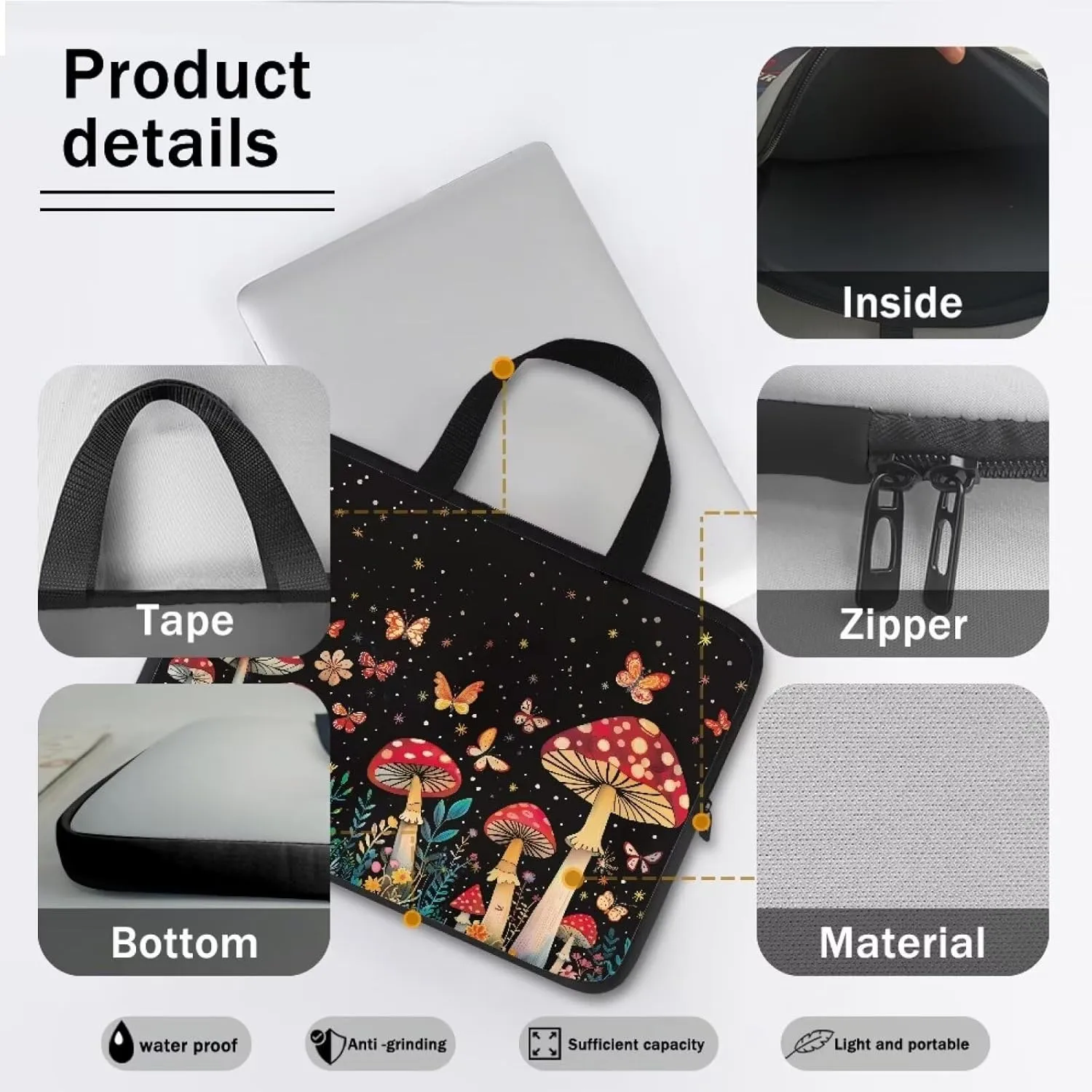 Uasibuni Cute Laptop Cover 17In Laptop Case Bag Laptop Sleeve Messenger Bag Briefcase Laptop Tote Bag Gift for Women Men