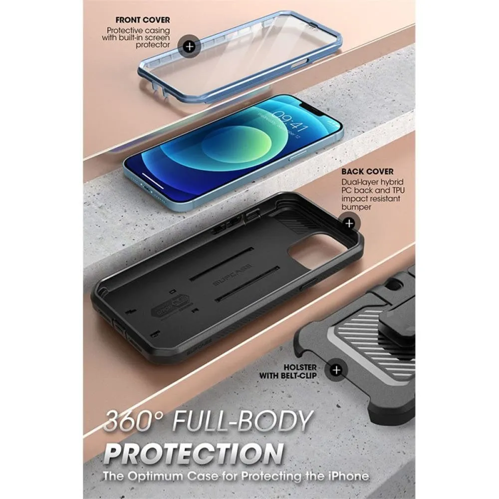 Ub Pro Full-body Rugged Holster Cover with Built-in Screen Protector for Iphone 13 6.1"