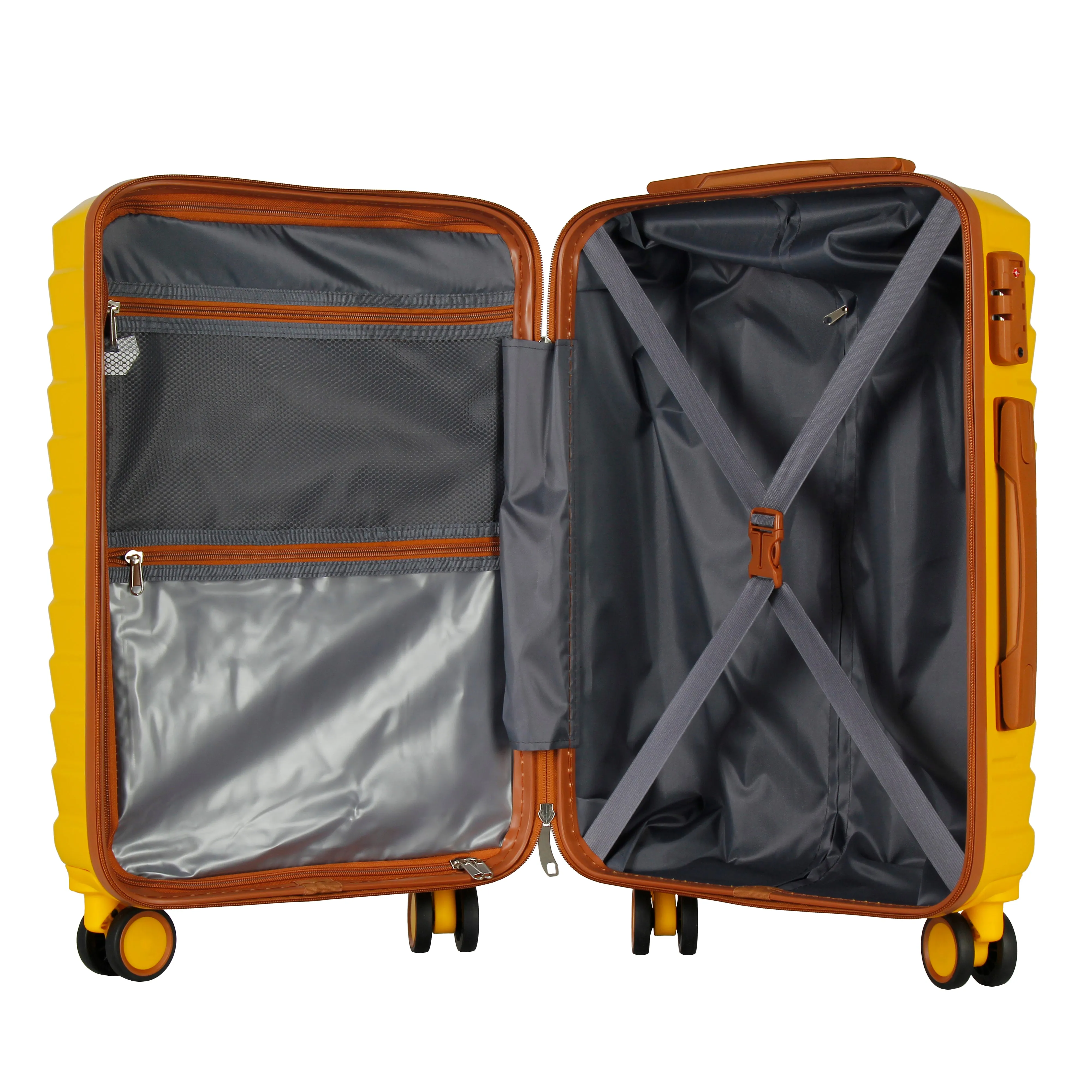 UUH Luxe - 5 Piece Luggage Set (8",14",20",24",28") Bags with 3 Storage and Makeup Bag