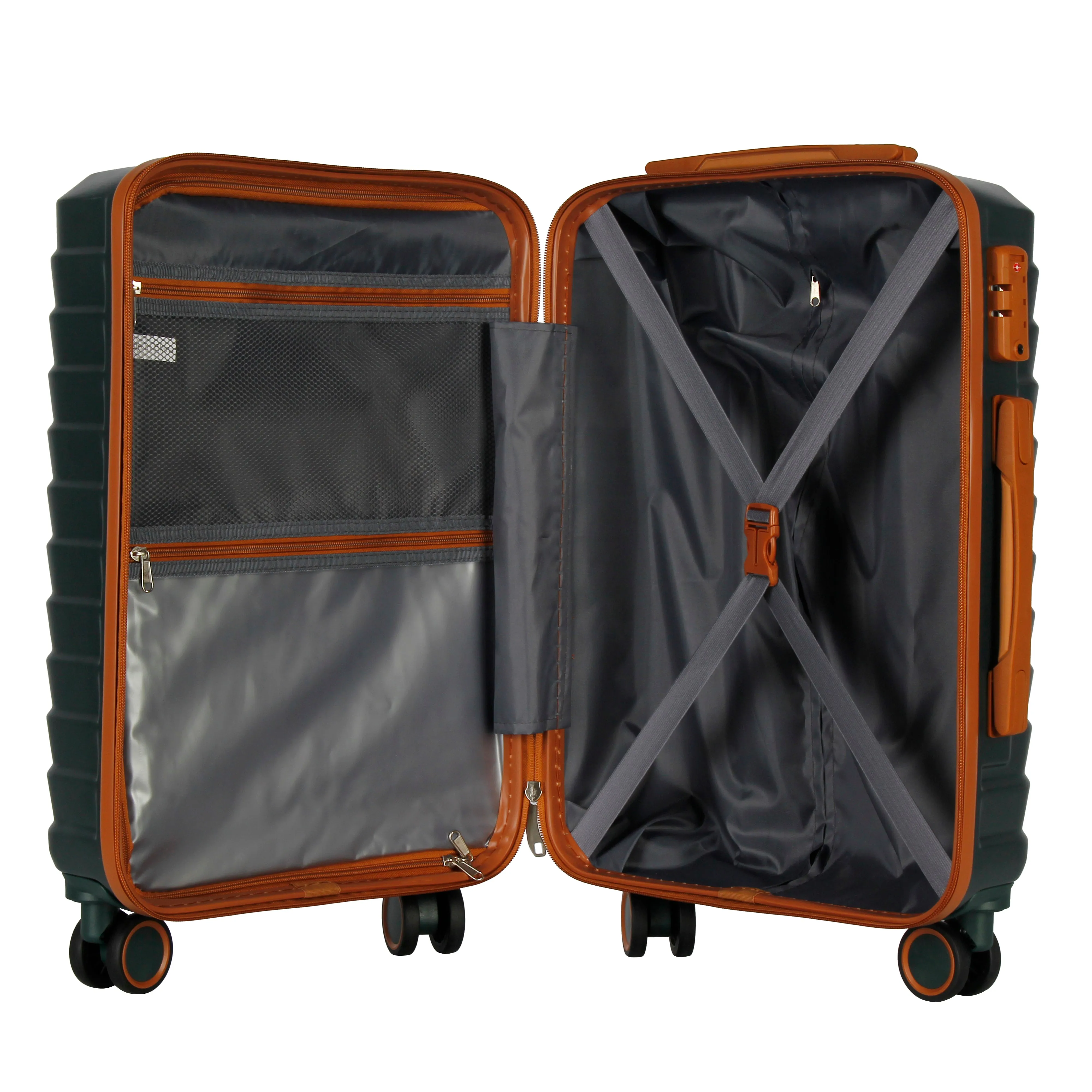 UUH Luxe - 5 Piece Luggage Set (8",14",20",24",28") Bags with 3 Storage and Makeup Bag