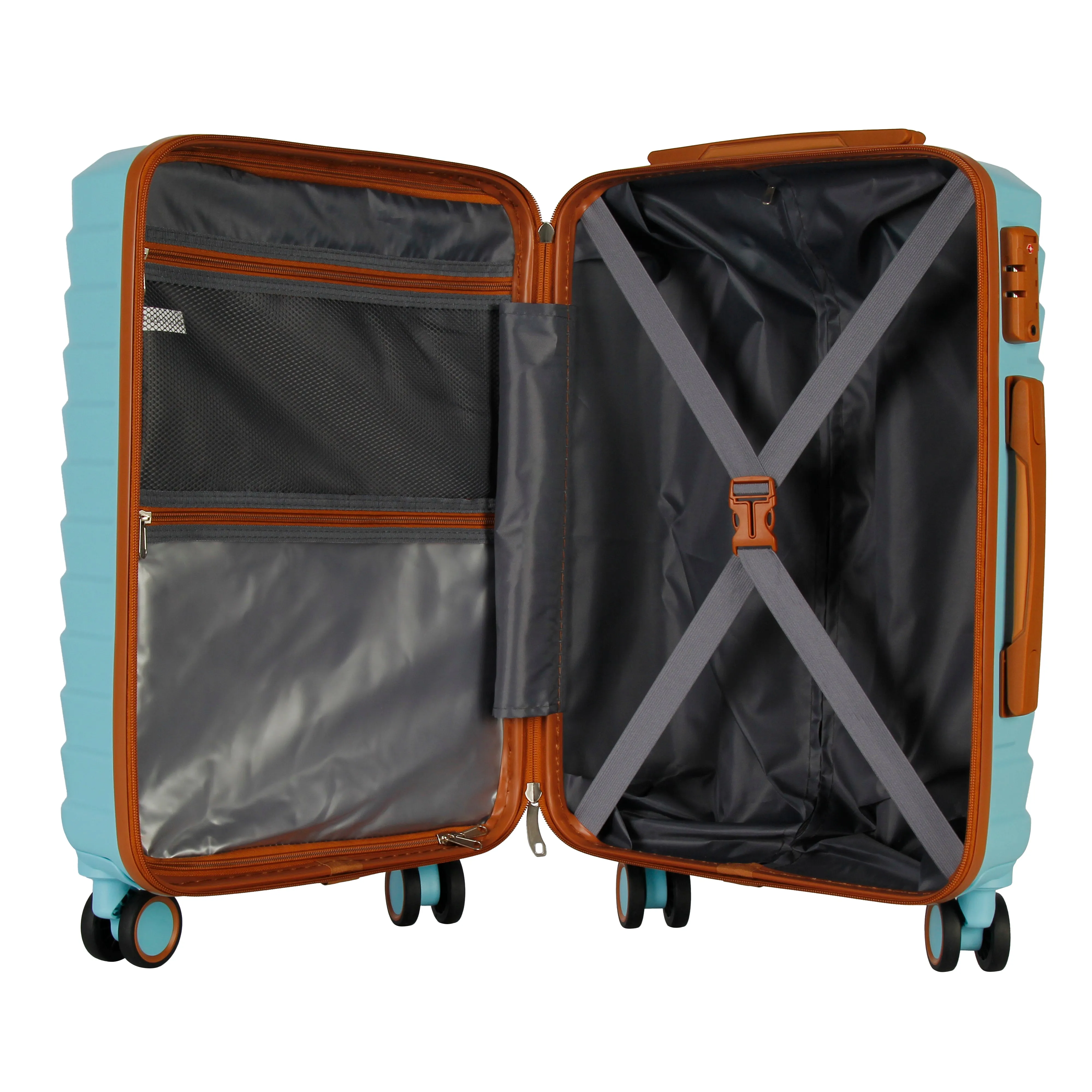 UUH Luxe - 5 Piece Luggage Set (8",14",20",24",28") Bags with 3 Storage and Makeup Bag
