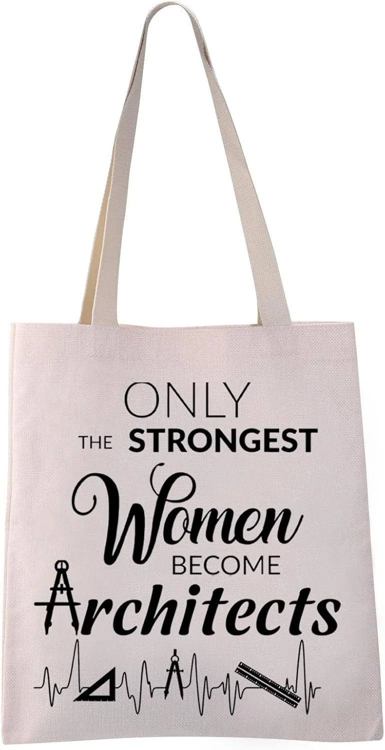 VAMSII Architect Tote Bag Architecture Supplies Bag Women Architect Gifts for Women Architecture Gifts Shoulder Bag (Woman Architects tote)