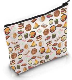 VAMSII Japan Lover Gift Japan Food Design Makeup Bag Japanese Cuisine Cosmetic Bag Japan Culture Lover Gift Japan Trip Gift (Japan Food Design M)