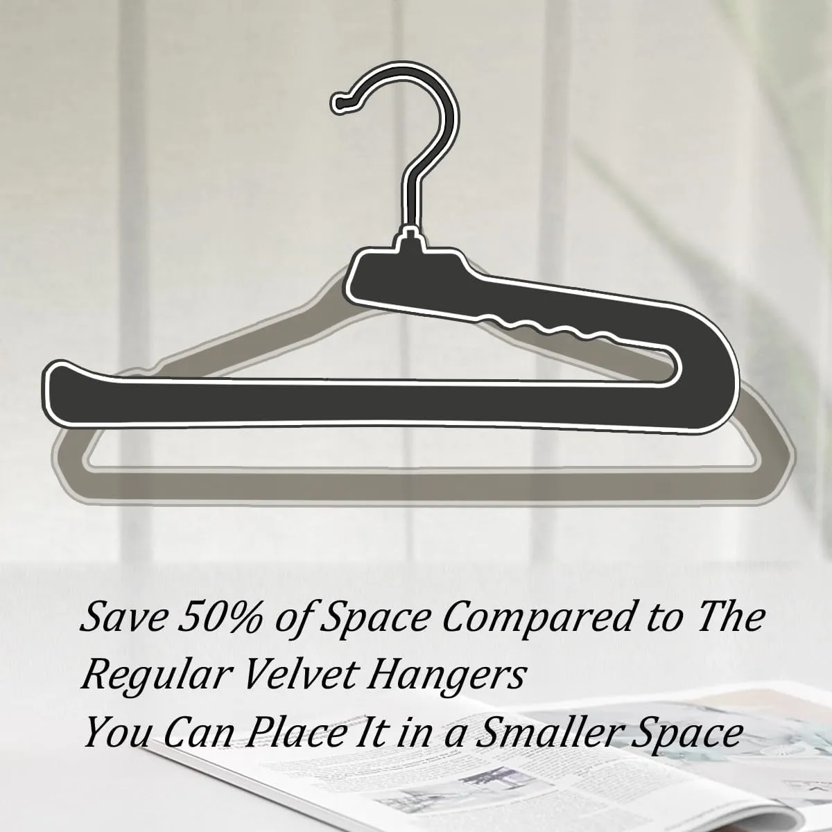 Velvet Pants Hangers,16 Pack Non Slip Felt Slack/Trouser Hanger,Slim & Sleek Heavy Duty Space Saving Closet with 360° Swivel Hook,Tank Top Hangers for Shorts,Jeans,Suit Pants,Towel(Grey)