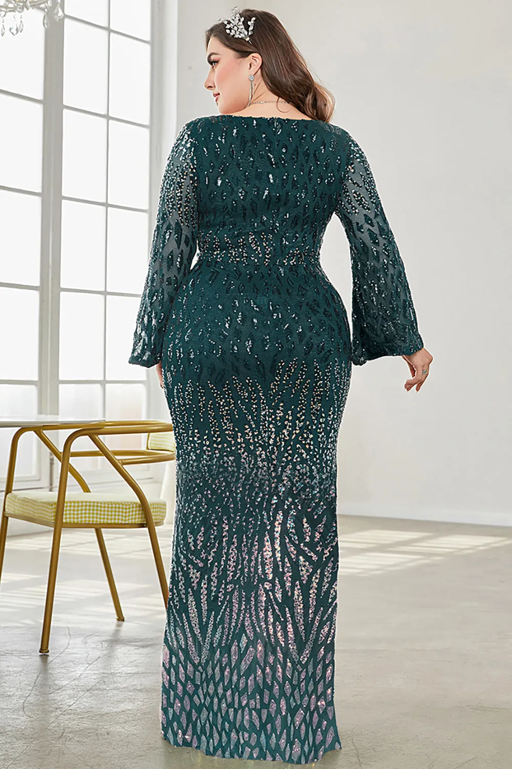 Velvet Sequin Evening Dress | Multicolor | Special Occasion | Velvet and Sequin