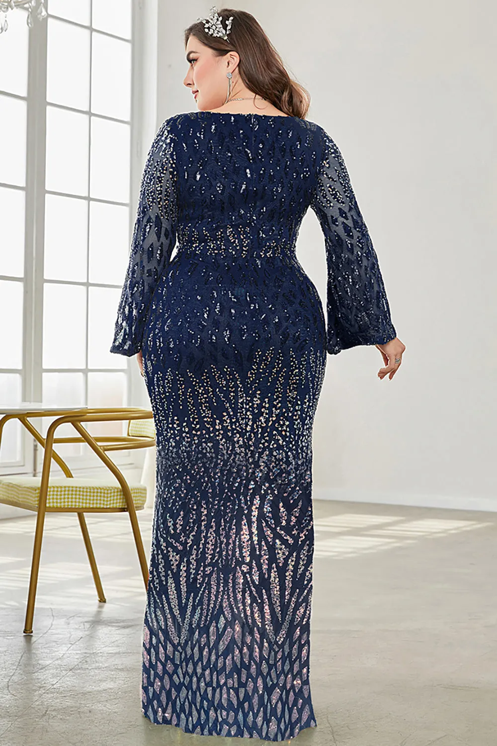 Velvet Sequin Evening Dress | Multicolor | Special Occasion | Velvet and Sequin