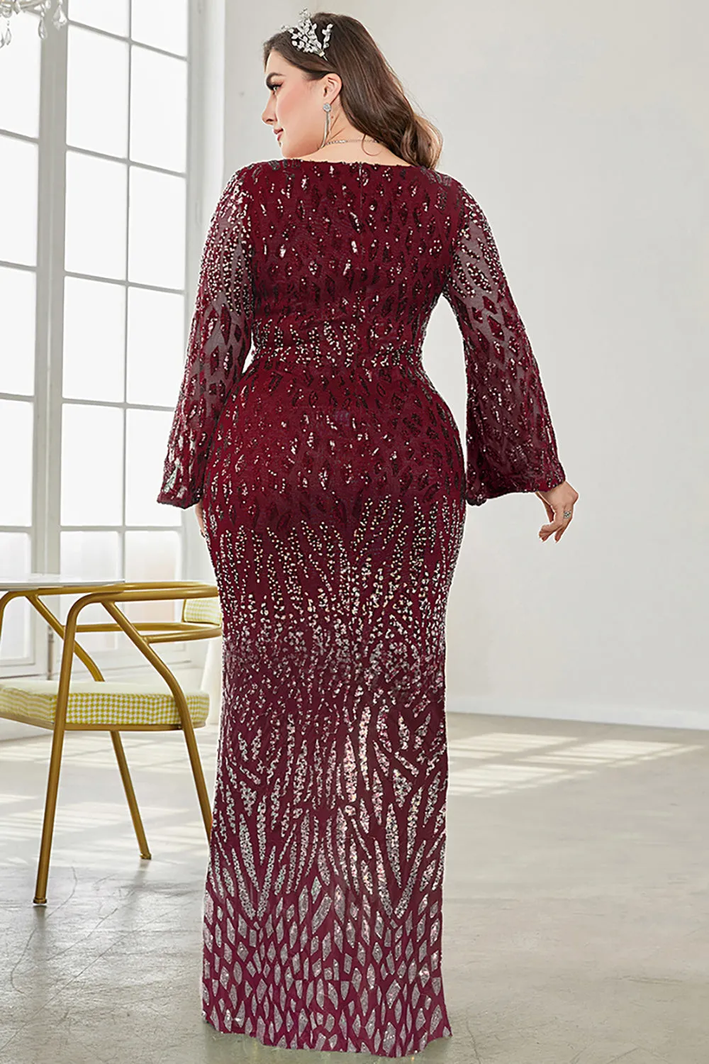 Velvet Sequin Evening Dress | Multicolor | Special Occasion | Velvet and Sequin